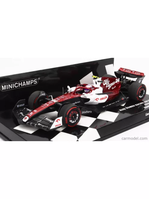 Minichamps - Alfa Romeo F1  C42 Team Orlen Racing N 24 Bahrain Gp 2022 Guanyu Zhou White Red Met