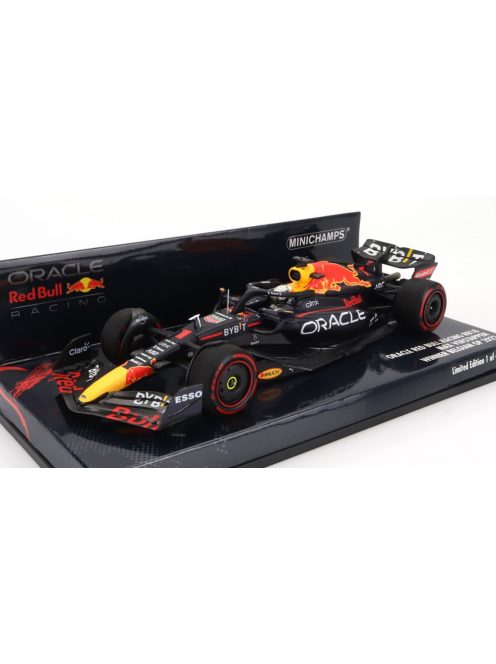 Minichamps - RED BULL F1  RB18 TEAM ORACLE RED BULL RACING N 1 WORLD CHAMPION WINNER BELGIUM GP 2022 MAX VERSTAPPEN MATT BLUE YELLOW RED