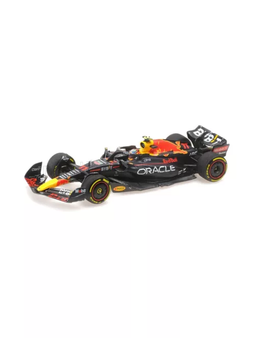 Minichamps - RED BULL F1  RB18 TEAM ORACLE RED BULL RACING N 11 WINNER SINGAPORE GP 2022 SERGIO PEREZ MATT BLUE YELLOW RED