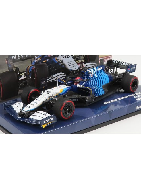 Minichamps - WILLIAMS F1  FW43B MERCEDES M12 EQ POWER+ TEAM  WILLIAMS RACING N 63 BAHRAIN GP 2021 GEORGE RUSSEL WHITE LIGHT BLUE