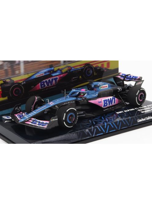 Minichamps - RENAULT F1  A523 TEAM BWT ALPINE N 31 8th MIAMI GP 2023 ESTEBAN OCON BLUE BLACK PINK