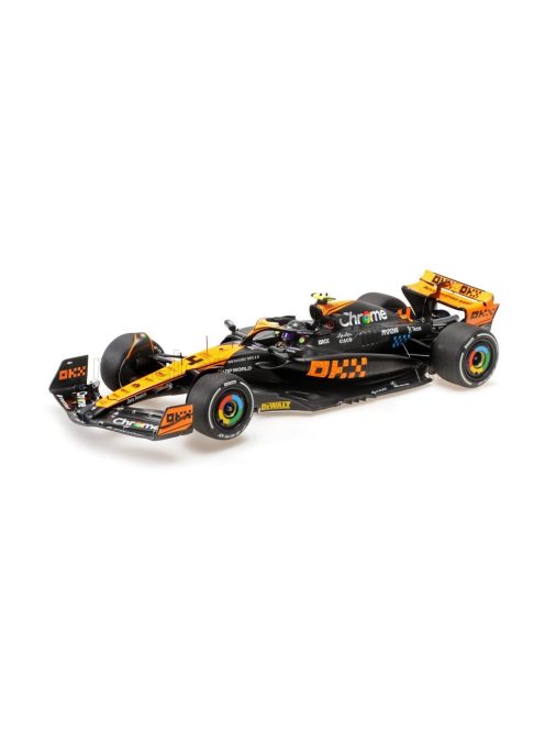 Minichamps - McLAREN F1  MCL60 TEAM McLAREN N 4 2nd SINGAPORE GP 2023 LANDO NORRIS ORANGE BLUE BLACK