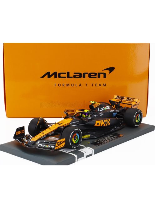 Minichamps - McLAREN F1  MCL60 TEAM McLAREN N 4 2nd JAPAN GP 2023 LANDO NORRIS ORANGE BLUE BLACK