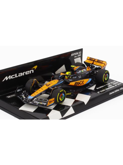 Minichamps - McLAREN F1  MCL60 TEAM McLAREN N 4 2nd HUNGARIAN GP 2023 LANDO NORRIS WHITE ORANGE BLACK