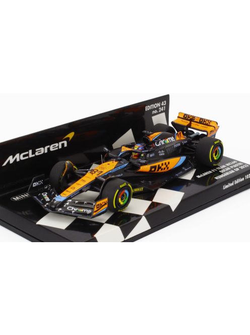 Minichamps - McLAREN F1  MCL60 TEAM McLAREN N 81 HUNGARIAN GP 2023 OSCAR PIASTRI WHITE ORANGE BLACK