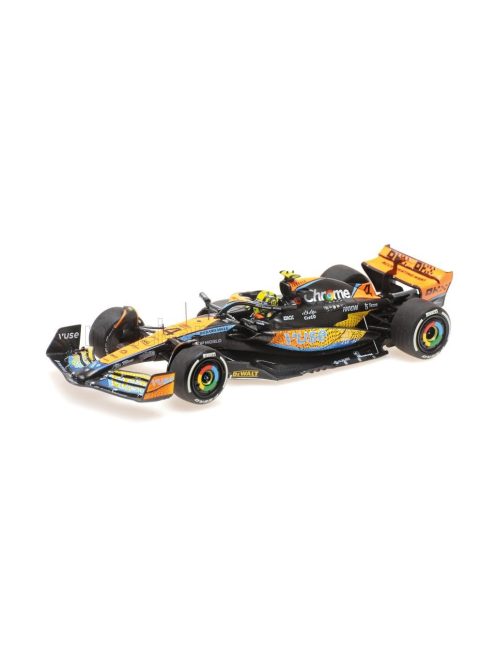 Minichamps - McLAREN F1  MCL60 TEAM McLAREN N 81 6th ABU DHABI GP 2023 OSCAR PIASTRI ORANGE BLUE BLACK