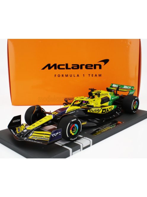 Minichamps - McLAREN F1  MCL38 TEAM MCLAREN N 81 2nd MONACO GP (SENNA 30th ANNIVERSARY) 2024 OSCAR PIASTRI YELLOW GREEN BLACK