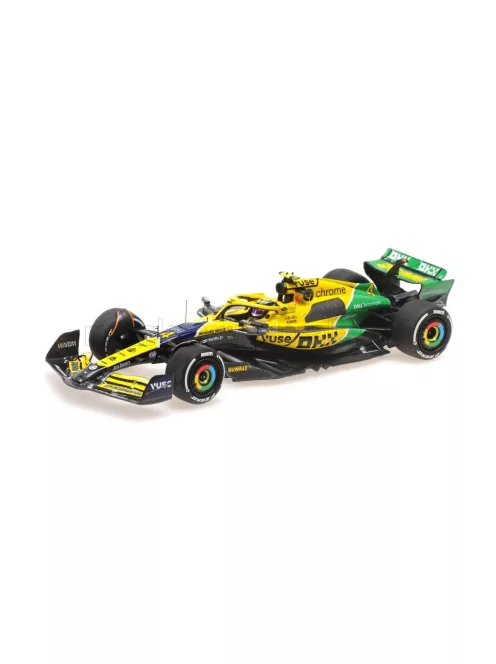 Minichamps - McLAREN F1  MCL38 TEAM MCLAREN N 4 4th MONACO GP (SENNA 30th ANNIVERSARY) 2024 LANDO NORRIS YELLOW GREEN BLACK