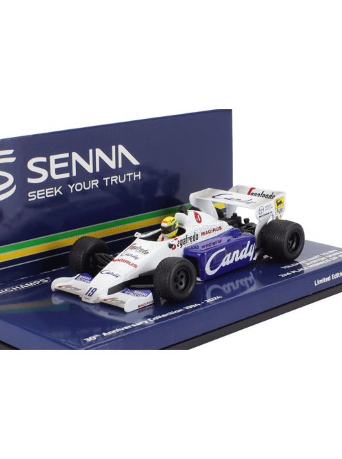Minichamps - TOLEMAN F1  TG184 HART TURBO N 19 2nd MONACO GP DIRTY VERSION 1984 AYRTON SENNA WHITE BLUE