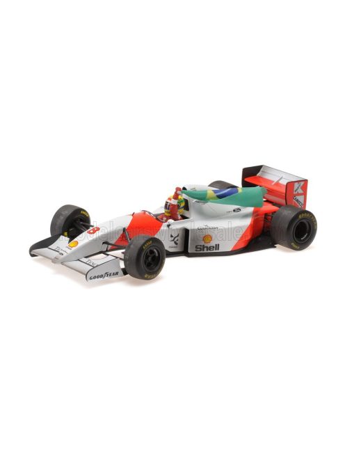 Minichamps - McLAREN F1  FORD MP4/8 V8 TEAM MARLBORO N 8 WINNER AUSTRALIAN GP WITH FLAG DIRTY VERSION 1993 AYRTON SENNA WHITE RED