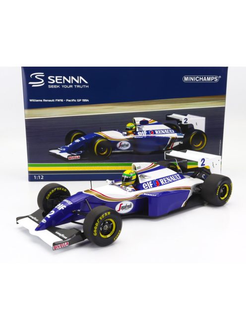 Minichamps - WILLIAMS F1  RENAULT ELF FW16 N 2 POLE POSITION JAPAN PACIFIC GP 1994 AYRTON SENNA BLUE WHITE