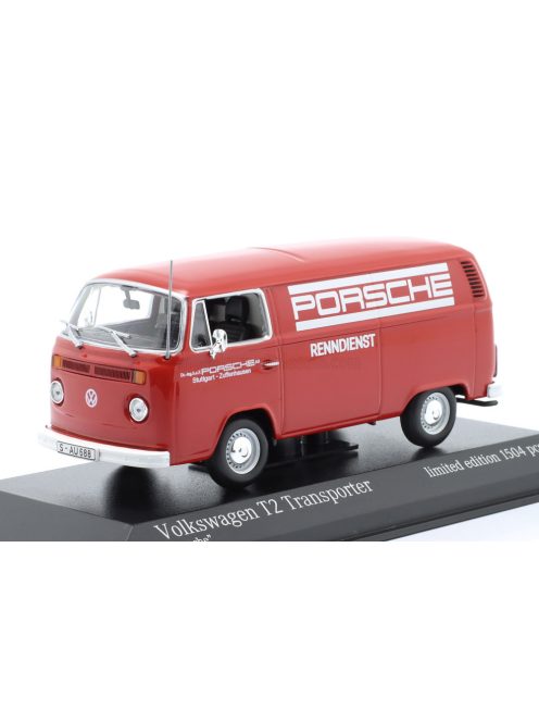 Minichamps - VOLKSWAGEN T2 VAN PORSCHE RENNDIENST 1972 RED