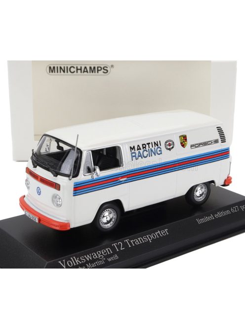 Minichamps - VOLKSWAGEN T2 DELIVERY VAN PORSCHE RENNDIENST MARTINI RACING DESIGN 1972 WHITE