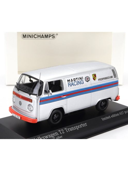 Minichamps - VOLKSWAGEN T2 DELIVERY VAN PORSCHE RENNDIENST MARTINI RACING DESIGN 1972 SILVER