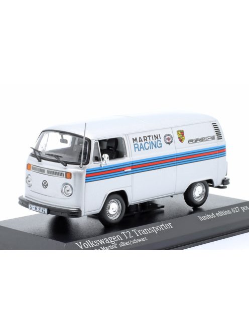 Minichamps - VOLKSWAGEN T2 DELIVERY VAN PORSCHE RENNDIENST MARTINI RACING DESIGN 1972 SILVER