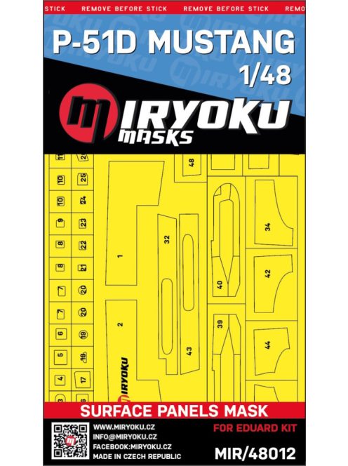 Miryoku - 1/48 P-51D MUSTANG -  Surface panels mask