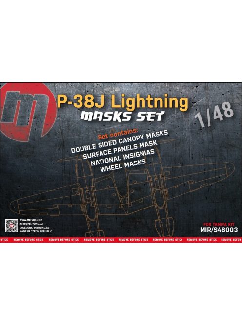Miryoku - 1/48 P-38J LIGHTNING - MASKS SET - Miryoku