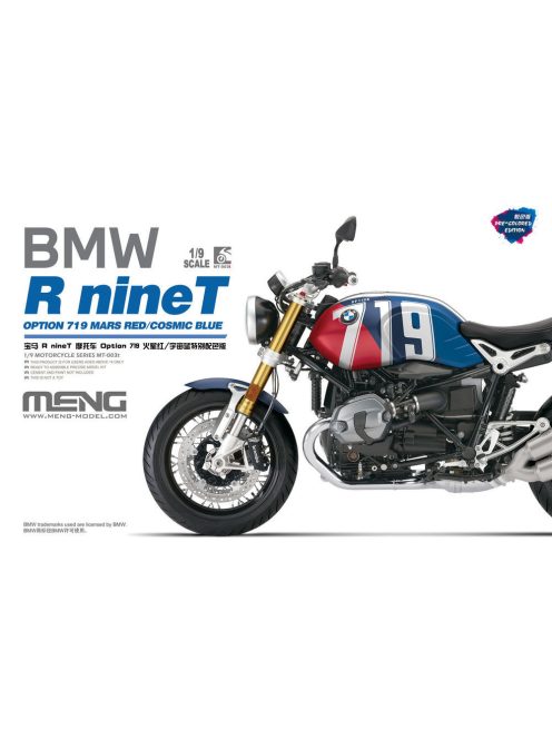 Meng Model - BMW R nineT Option 719 Mars Red/CosmicBlue (Pre-colored Edition)