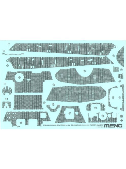 Meng Model - German Heavy Tank Sd.Kfz.182 King Tiger (Porsche Turret) Zimmerit Decal
