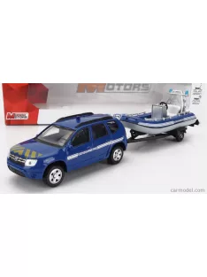   Mondomotors - Dacia Duster Gendarmerie Con Carrello E Gommone 2020 - Trailer And Motorboat Blue