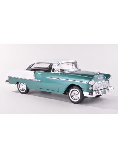 Motor-Max - Chevrolet Bel Air Hardtop, dunkelgrün/weiss, 1955, 1:18