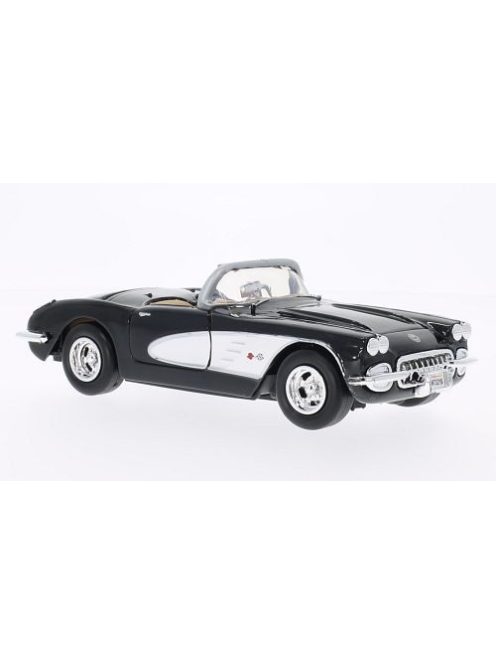 Motor-Max - Chevrolet Corvette (C1), schwarz/weiss, 1959, 1:24