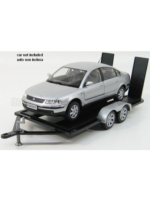 Motor-Max - ACCESSORIES CARRELLO TRASPORTO AUTO 2-ASSI - CAR TRANSPORTER TRAILER BLACK SILVER