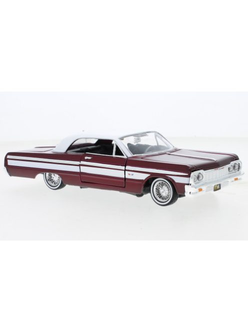 Motor-Max - Chevrolet Impala, dunkelrot/weiss, 1964, 1:24