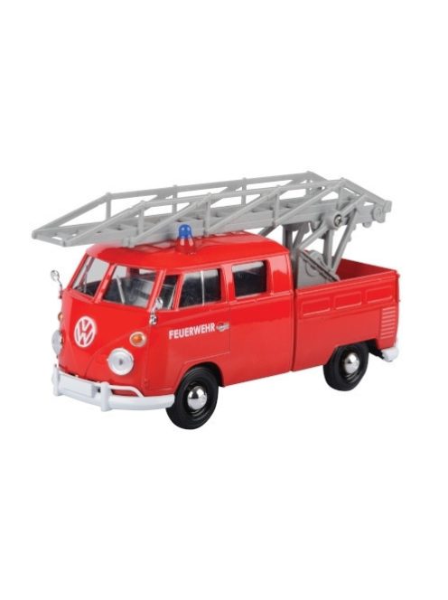 Motor-Max - VW T1 Leiterwagen, rot, Feuerwehr, 1:24