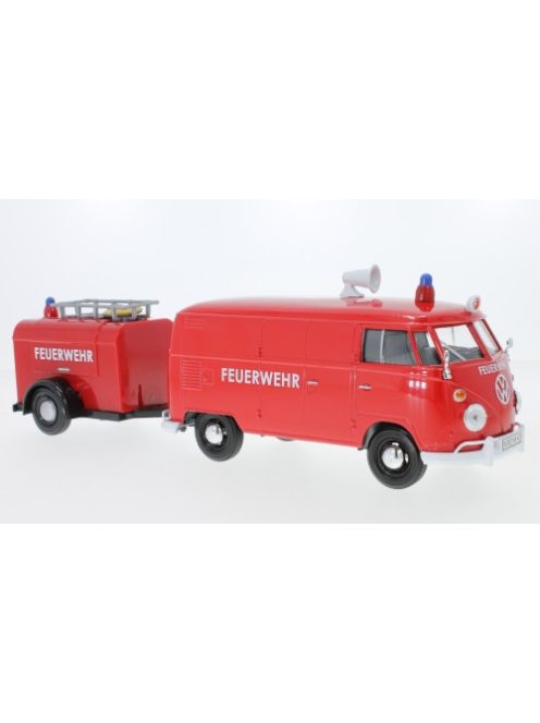 Motor-Max - VW T1 Kastenwagen, rot, Feuerwehr, 1:24