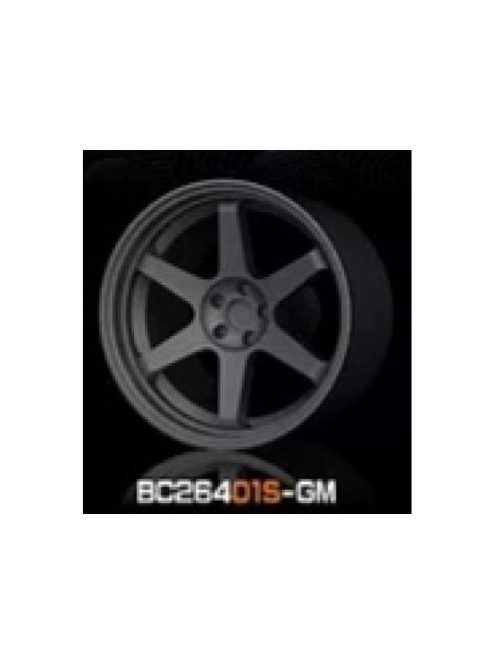 Mothobby Bnds - RACING Wheels & Tyres Set 7.4MM-8.9MM GUN METAL4 pcs