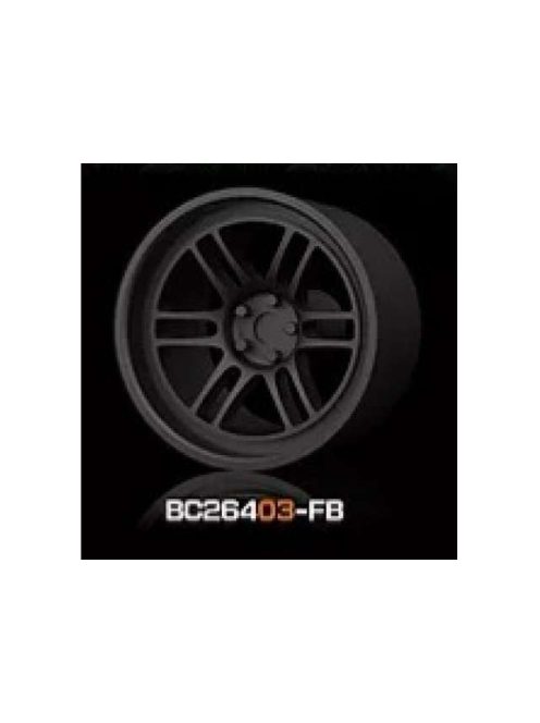 Mothobby Bnds - RACING Wheels & Tyres Set 8MM-9.8MM FLAT BLACK4 pcs