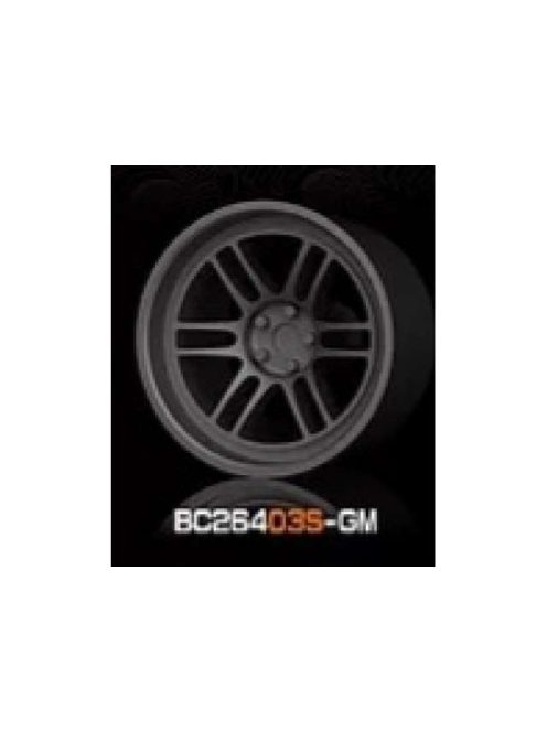 Mothobby Bnds - RACING Wheels & Tyres Set 7.4MM-8.9MM GUN METAL4 pcs