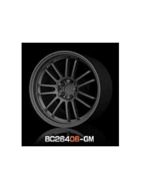 Mothobby Bnds - RACING Wheels & Tyres Set 8MM-9.8MM GUN METAL4 pcs