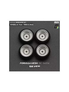   Mothobby Bnds - FORMULA MESH (wheel: 6.7 mm tyre: 8.3mm) SILVERWheel & Tyre Set4 pcs