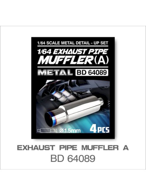 Mothobby Bnds - METAL EXHAUST PIPE MUFFLER SET A4 pcs. Diameter (1.5 mm)unpainted metal
