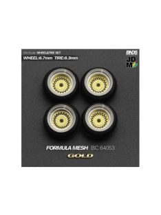   Mothobby/Bnds - 1:64 Formula Mesh (Wheel: 6.7Mm, Tyre: 8.3Mm) Gold - Wheel & Tyre Set - 4 Pcs
