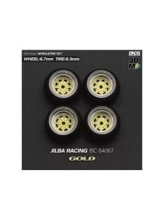   Mothobby/Bnds - 1:64 Jilba Racing (Wheel: 6.7Mm, Tyre: 8.3Mm) Gold - Wheel & Tyre Set - 4 Pcs