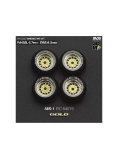  Mothobby/Bnds - 1:64 Manaray Ms-I (Wheel: 6.7Mm, Tyre: 8.3Mm) Gold - Wheel & Tyre Set - 4 Pcs