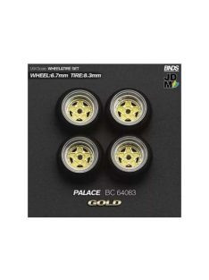   Mothobby/Bnds - 1:64 Hayashi Palace (Wheel: 6.7Mm, Tyre: 8.3Mm) Gold - Wheel & Tyre Set - 4 Pcs