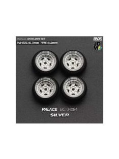   Mothobby/Bnds - 1:64 Hayashi Palace (Wheel: 6.7Mm, Tyre: 8.3Mm) Silver - Wheel & Tyre Set - 4 Pcs