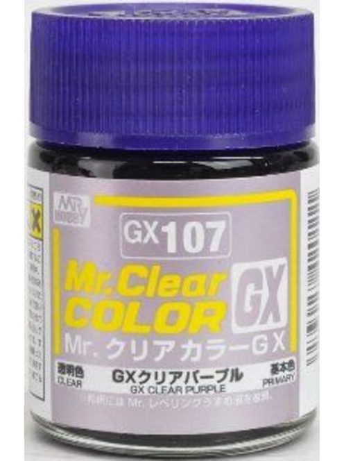 Mr. Hobby - Mr Hobby -Gunze Mr. Clear Color GX (18 ml) Clear Purple