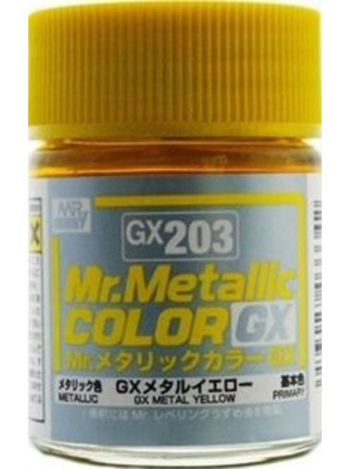 Mr Hobby - Gunze - Mr Hobby -Gunze Mr. Metallic Color GX (18 ml) Metal Yellow