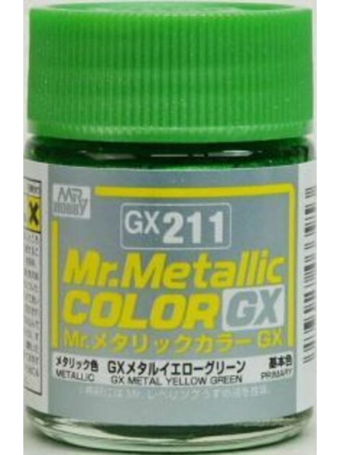 Mr Hobby - Gunze - Mr Hobby -Gunze Mr. Metallic Color GX (18 ml) Metal Yellow Green