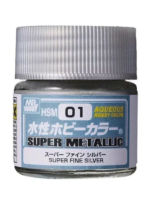 Mr Hobby - HSM-01 Mr. Aqueous Hobby Super Metallic Colors (10 ml) Superfine Silver