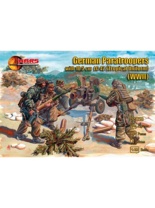 Mars Figures - German Paratroopers with 10.5cm LG42 (Tropical Uniform) WWII