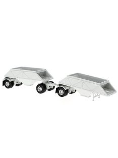 Neo Scale Models - Anhänger Double Bottom  hellgrau 