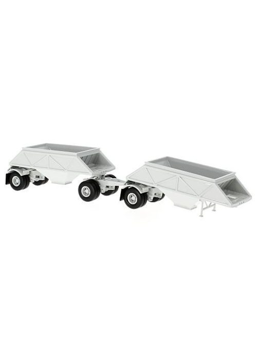 Neo Scale Models - Anhänger Double Bottom  hellgrau 