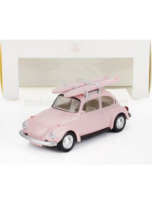 Norev - VOLKSWAGEN BEETLE COCCINELLE 1973 - WITH SURFING BOARD PINK