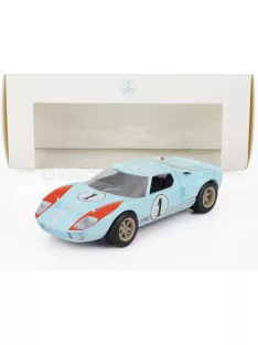   Norev - FORD USA GT40 MKII 7.0L V8 TEAM SHELBY AMERICAN INC. N 1 2nd (BUT REALLY WINNER) 24h LE MANS 1966 K.MILES - D.HULME LIGHT BLUE